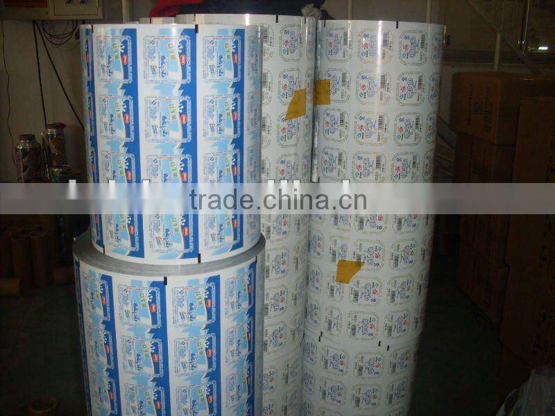 Alu foil with printing lacquer on one side heatseal coating on the other side for PS PVC cups