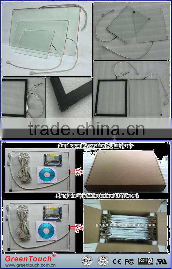 Vandal proof pure glass 17 inch saw touch screen