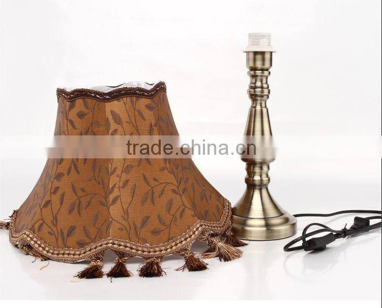Luxury Table Lamp With Brown Color Fabric Cover
