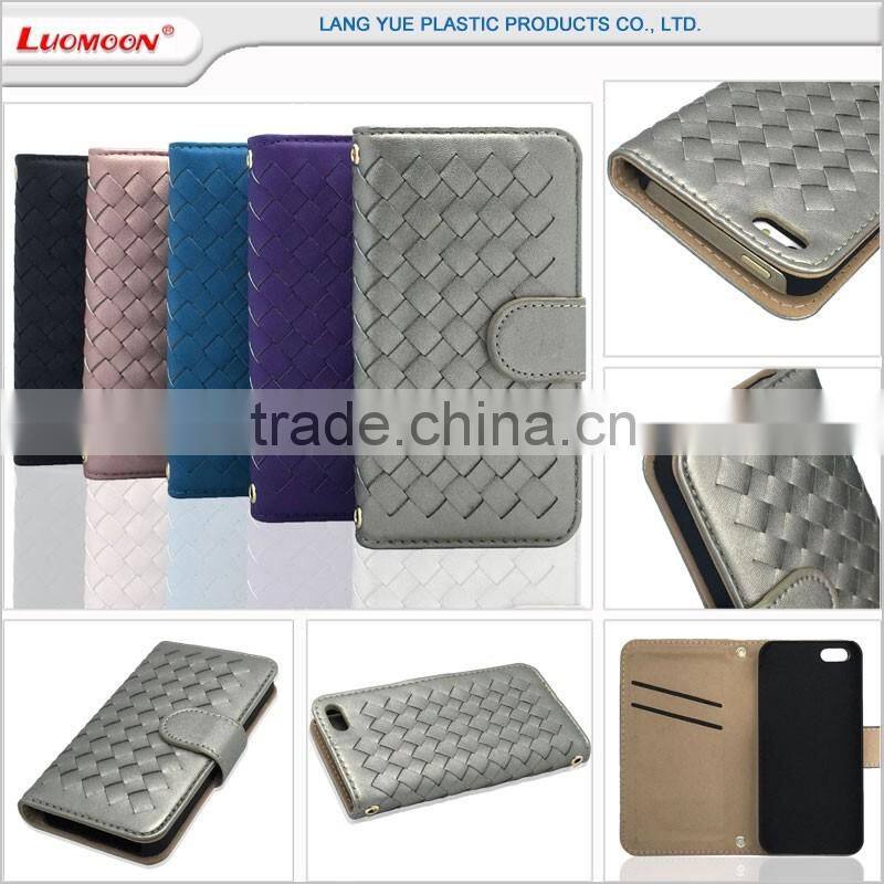 card holder woven patttern leather flip case for huawei ascend g700 g7 G620/C8817L G6/P6 MINI