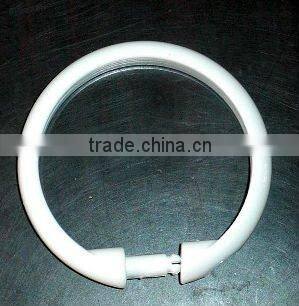 Yellow fabric shower curtain