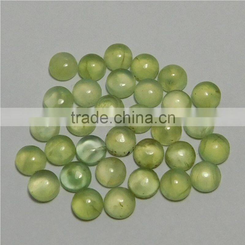 NATURAL PREHNITE CABOCHON GOOD COLOR & QUALITY 6 MM ROUND LOT