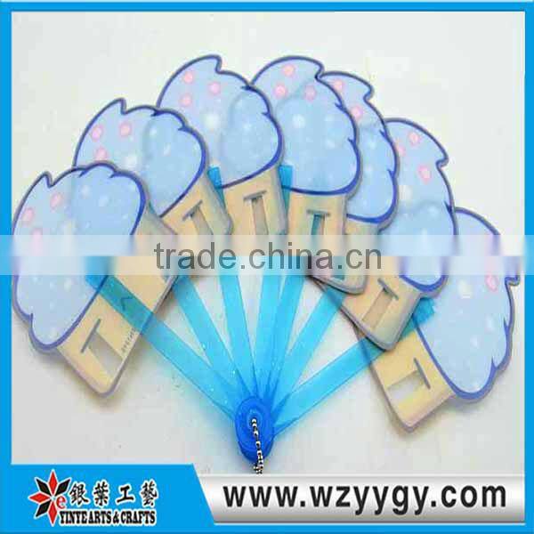 plastic 5 folding pp hand fan for promotional