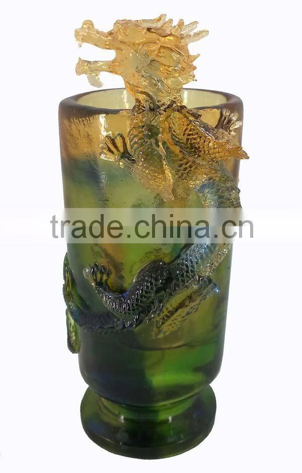 the liuli crystal craft the bamboo shaped penholder BS163