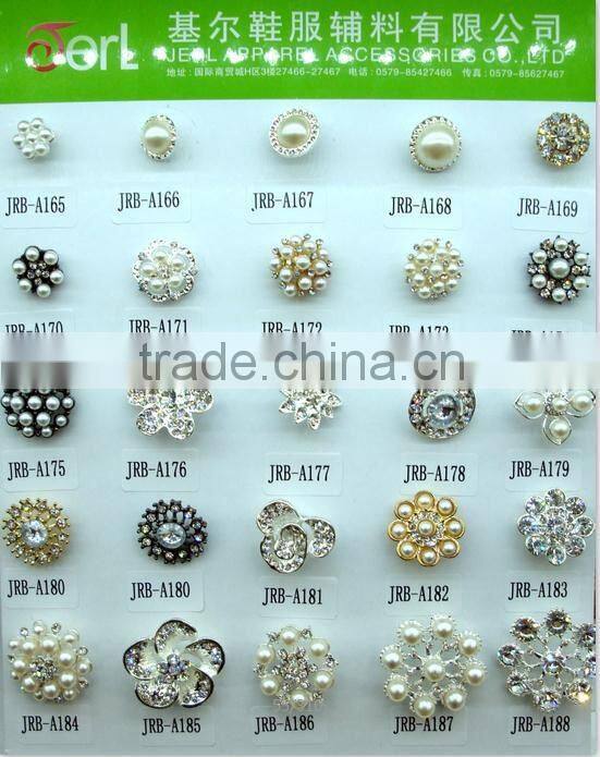 China fancy flower metal fashion rhinestone button wholesale