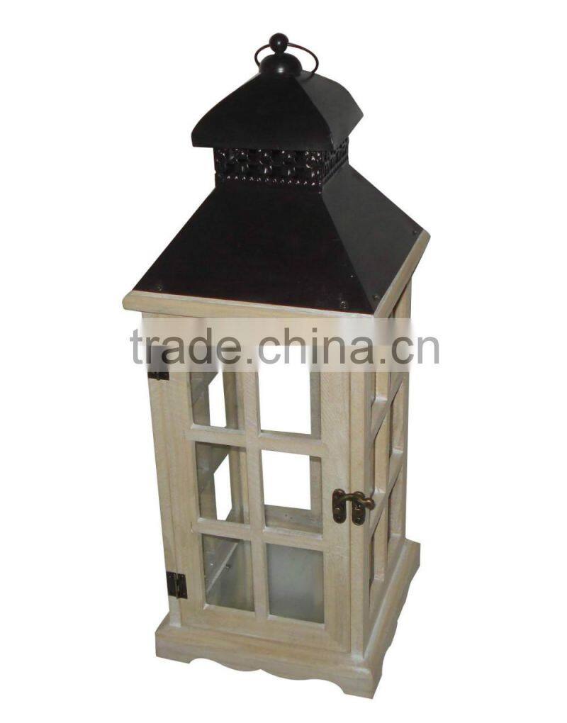Brown wooden lanterns black top iron popular styles