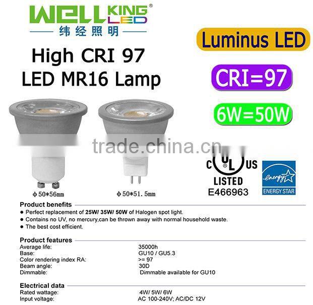 UL CE RoHS FCC 3w 4w 5w 6w 7w MR16 COB gu10 mr14 led spot lamp