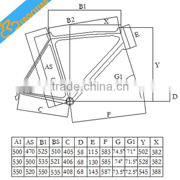 New arrival chinese carbon bike frame size 50 53 55cm carbon bike frame use for road bicycle