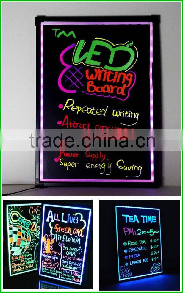 Outdoor Hotsale Tempered Glass Led Writing Menu Board for Hotel