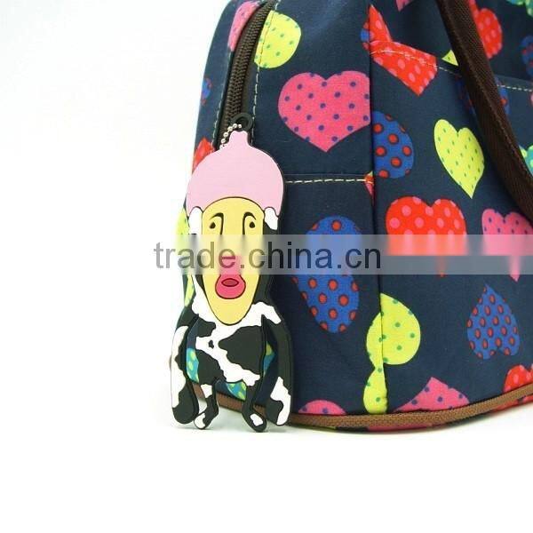 Hot selling cartoon character water filled custom soft pvc keychain