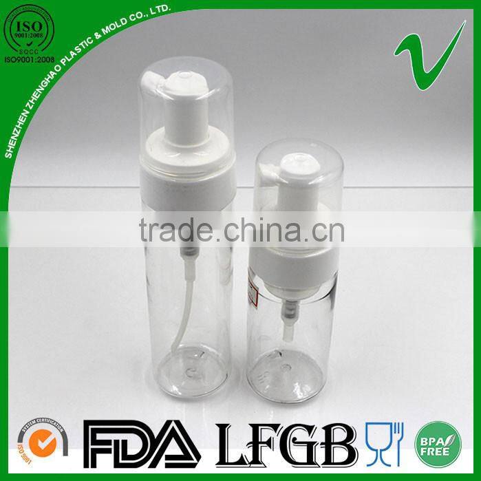 180ml PET cylinder clear plastic foam spray bottle wholesale