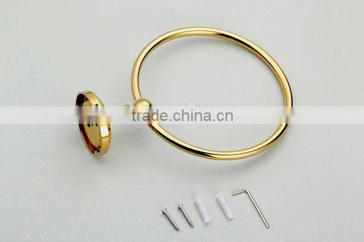 Gold color round shape towel ring Solid Brass towel ring ,Bathroom Hardware Product,Bathroom Accessories acrylic towel ring
