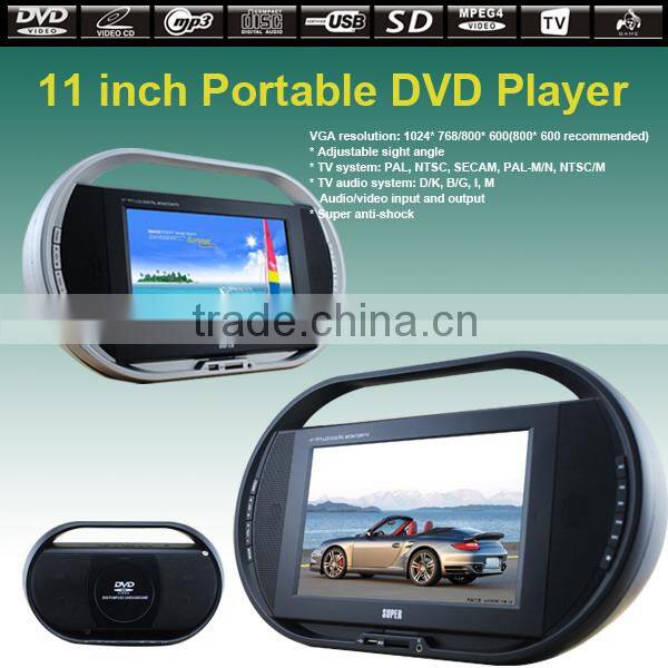 11" inch Portable DVD Player with TV Tuner