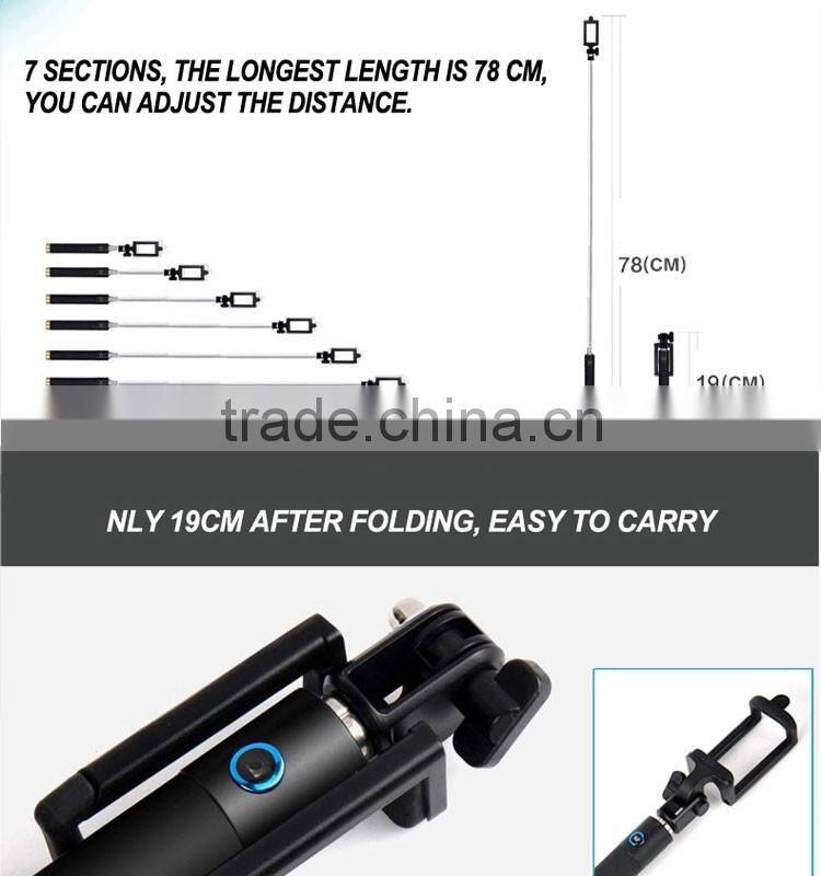 2015 new foldable monopod wholesale bluetooth selfie stick,Selfie-Stick With Shutter Bluetooth