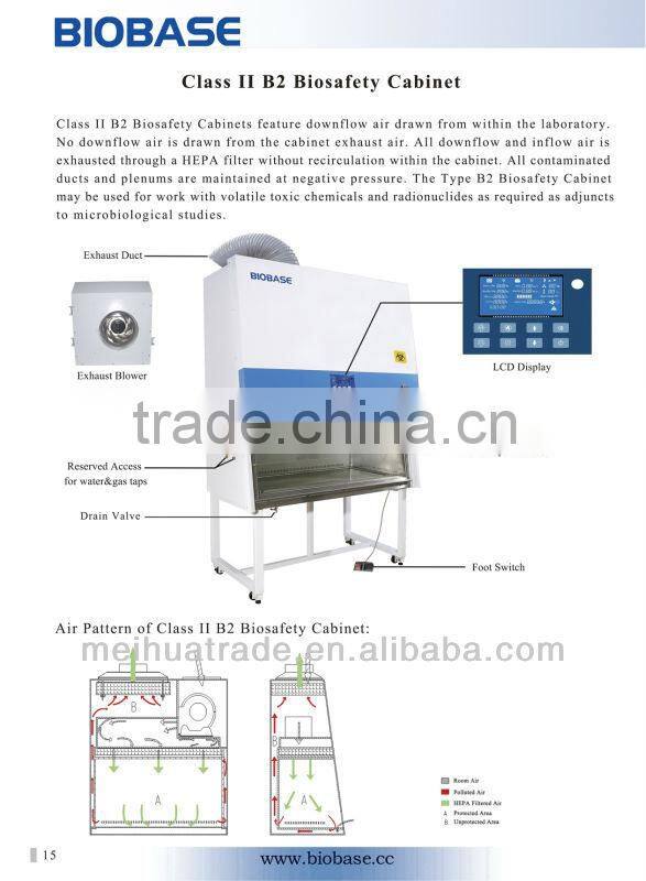 CE certified, 3 feet, Class II B2 Biological Safety Cabinet BSC-1100IIB2-X