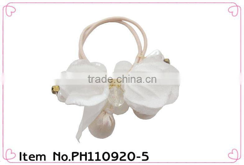 fabric flower hair scrunchie ,hair elastic band