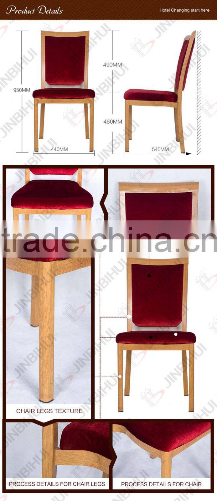 Red Wooden Dining Restaurant Chair for star hotel