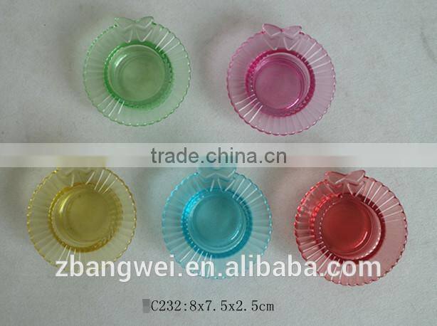 cap-shaped glass candle holder