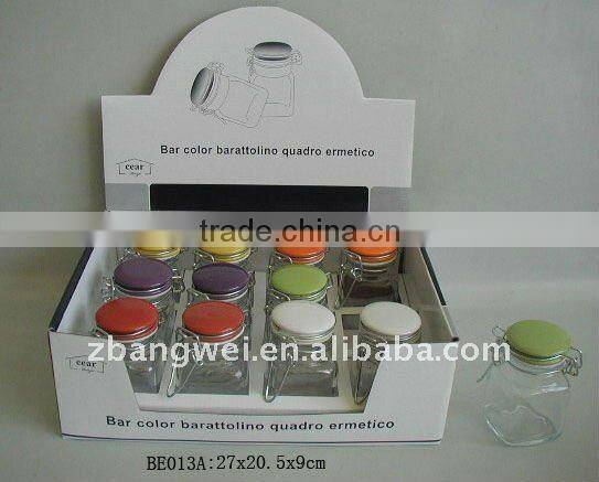 glass transparent jar set with display box