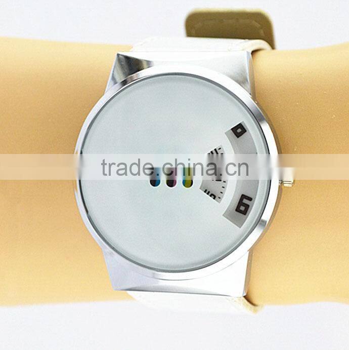 Black Quartz Metal Wrist Watch Ladies Mens Turntable Dial Gift Stainless Steel