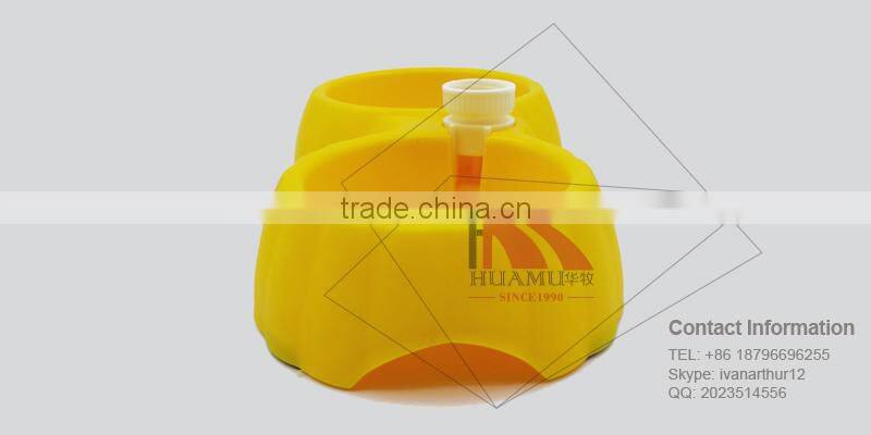 cat bowl with drinker in yellow 300*170*65 mm