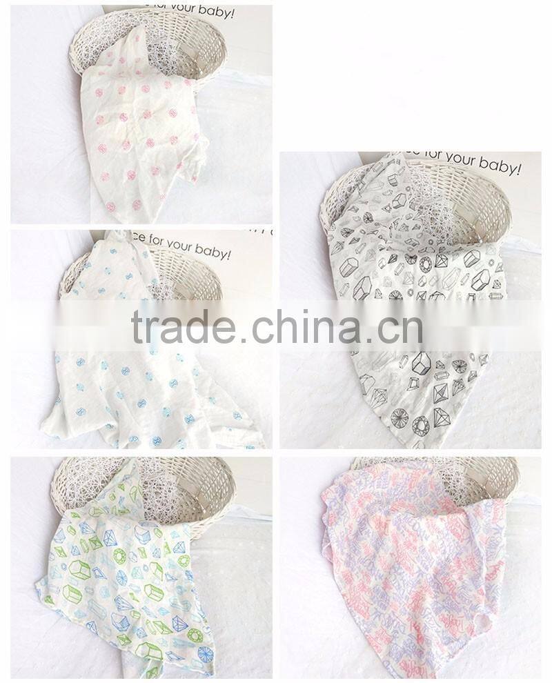 2017 Newest baby cotton blanket/baby muslin swaddle blanket
