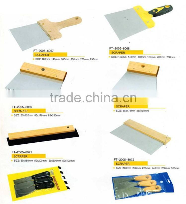 Carbon steel putty knife wooden handle scraper