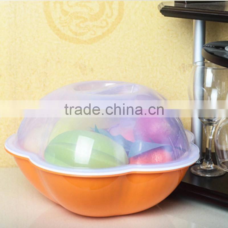 Fruit And Vegetable Drainer Basket With Lid , Plastic Drain Basket
