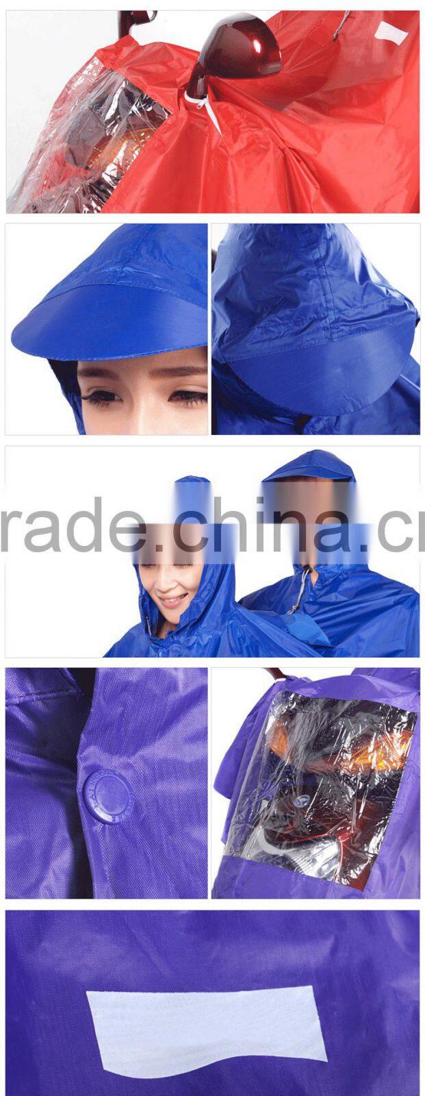 motorcycle motorbike Adult Unisex hood waterproof raincoat-blue