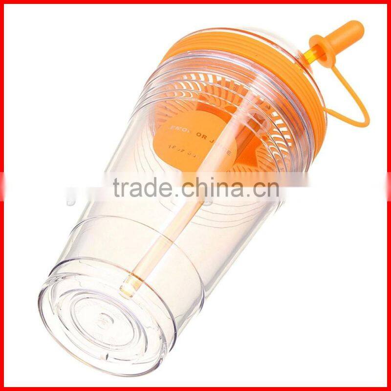 Fruit Infusing Infuser Water Bottle Sports Lemon Juice Bottle For Water Straw Coffee Milk Tea Cup Water Tumbler Child Bottles