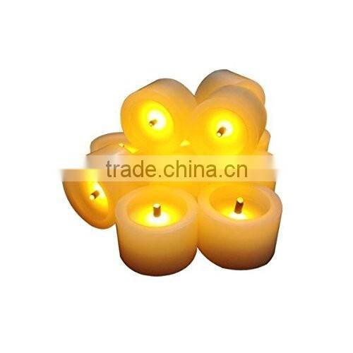 Set of 6 Flickering Flameless Candles, Battery Powered Fake Candles,Romantic Ivory Votive Candles and LED Candles with Timer