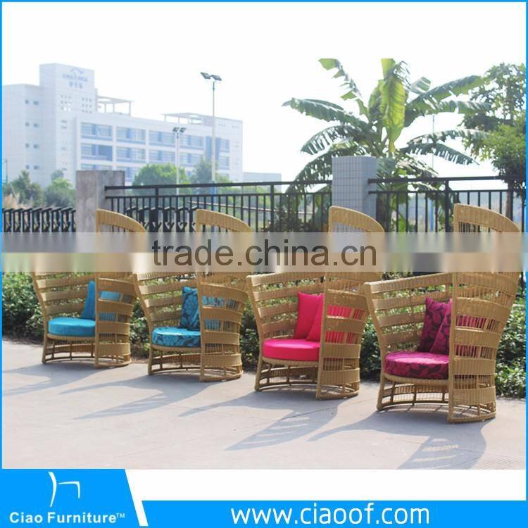 CF774C UV-resistant synthetic rattan garden furniture wing back chair