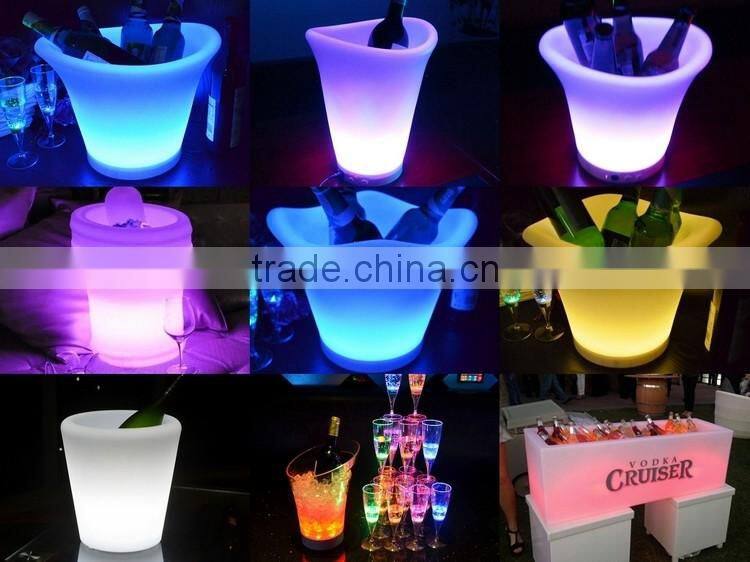 plastic led ice bucket color changing ightclubs LED light up ice bucket Champagne beer bucket