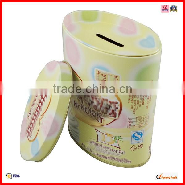 custom fashionable print money box metal can
