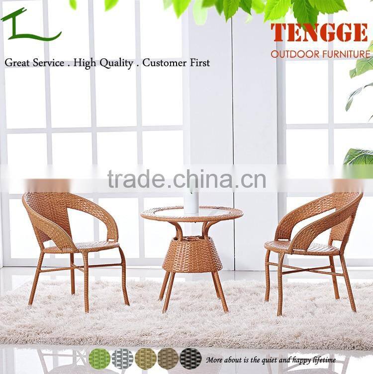 TG-8070 Good price 2 seater outdoor rattan table and chair
