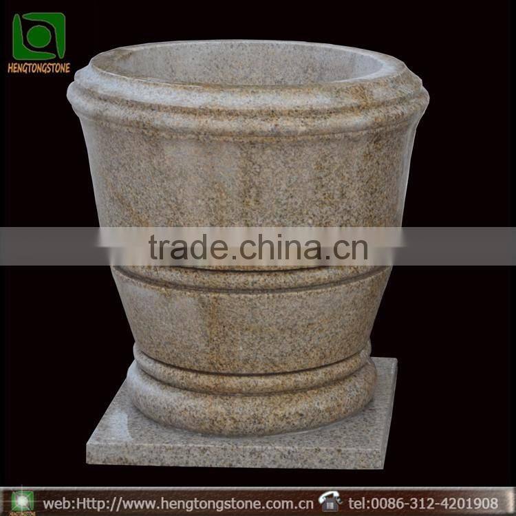 Western Beige Stone Figure Flowerpot Statues Marble Carving
