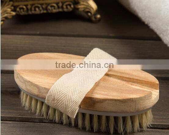 cy298 Removable Body Brush Natural Boar Bristles Long BeechwoodHandle Bath Shower Brushes Great Back Scrubber Dry Skin Brush