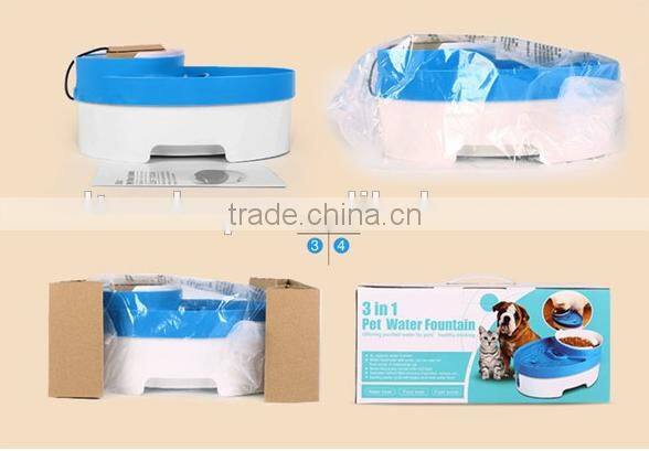 2017 New Hot Automatic Pet Waterer, 3 In 1 Pet Water Fountain Multi-functional LED Light Automatic Pet Bowl Feeder Waterer