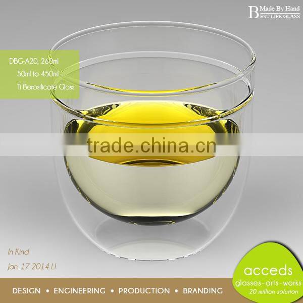 Eco-Friendly Dual Wall Glass Tumbler Cup