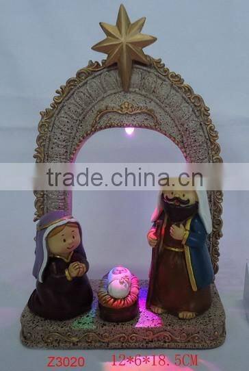 Polyresin 3d baby jesus birth craft holy family figurines