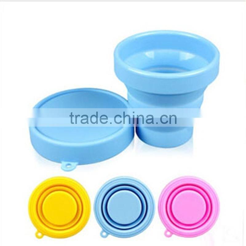 2015 hot sell Customized silicone coffee foldable cup/Easy carry silicone folding cup