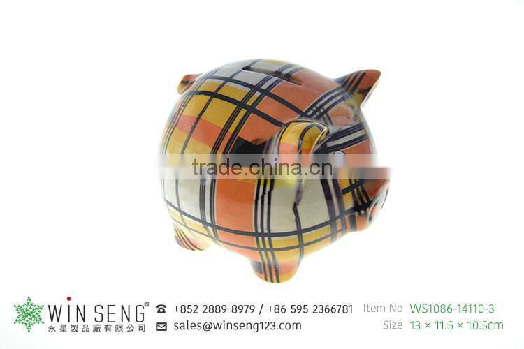 Cheap price pig shaped ceramic coin bank