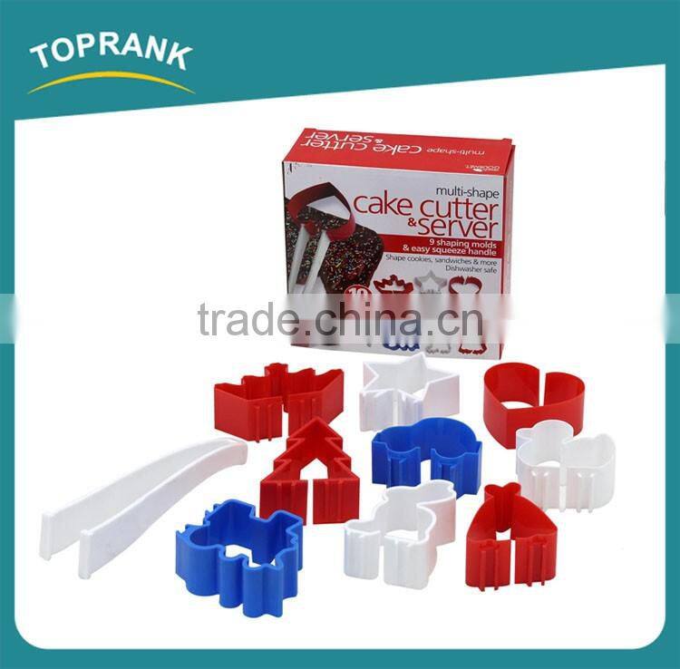 Toprank Multi-shape 10PCS Cake Decoration Cookie Cutter Set Cake Cutter Server Baking Tool Set With Gift Box Packing