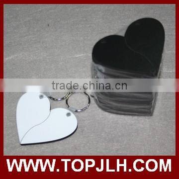 Fashion sublimation MDF keychain with heart shaped,blank DIY keyring