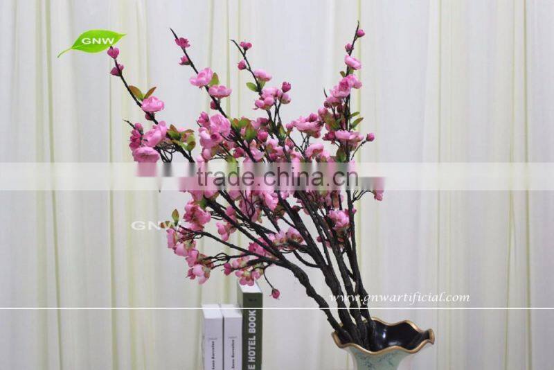 GNW BLB-CH1605020 Near natural Wholesale Long Stem Silk Flower Pink plum blossom for sale