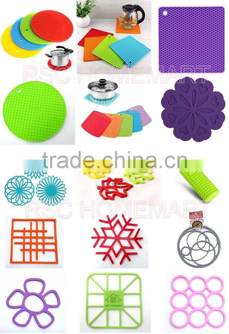 Food grade square honeycomb shaped silicone pot holder