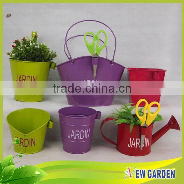 Flexible high quality decoration metal handbag shaped flower pot