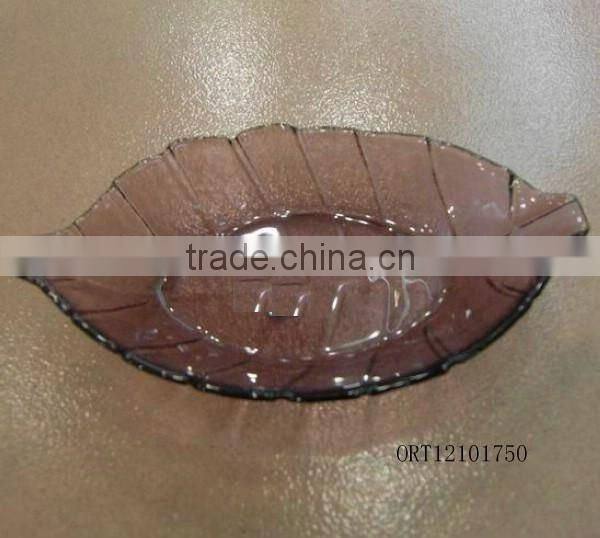 hot melt glass plate leaf shape