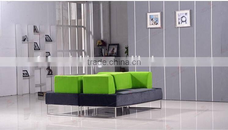 modeling high fashion project furniture modern colorful backrest sofa chair hotel lobby apple green fabric divan sofa