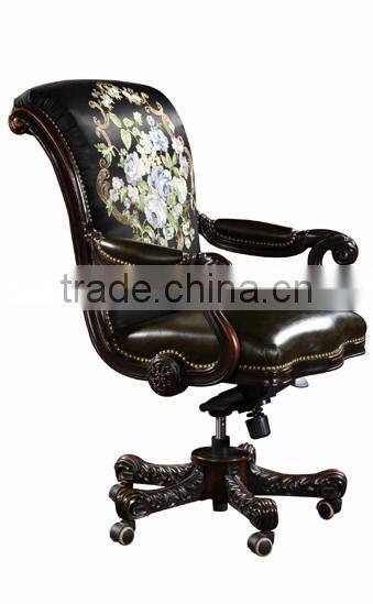 Luxury Royal Upholstery Swivel Chair for Office, Classic Design Office Armchair with Fabric and Leather BF11-09192d